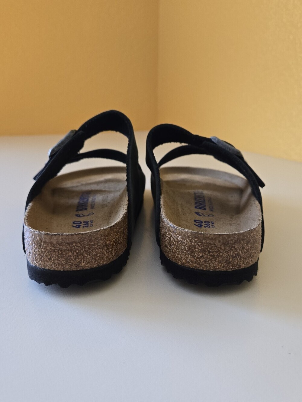 Birkenstock Arizona Soft Footbed Sandal Oiled Black Nubuck Leather Size L9 / M7 - Picture 8 of 12